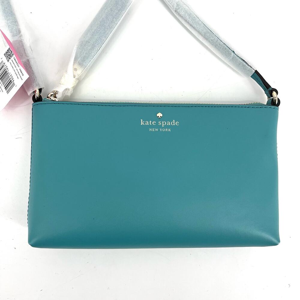 Kate Spade BAT Ivy Street AMY Leather Crossbody Purse (Stone Blue) New with tags - Picture 2 of 8